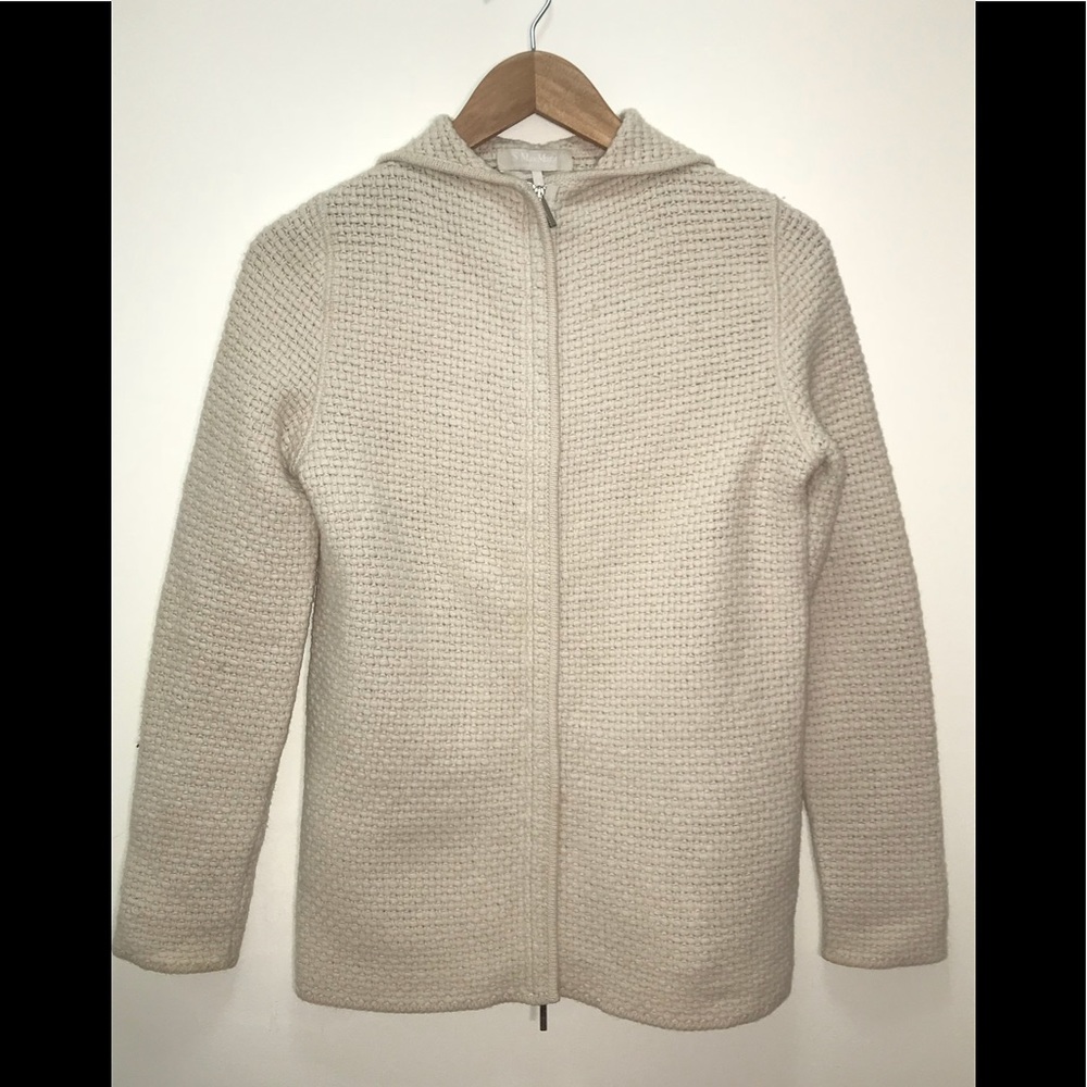 ‘S MaxMara Small Cream Wool/Cashmere Knit Jacket